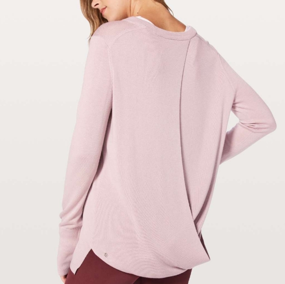 Lululemon Bring It Backbend Light Gray Blend Cashmere Sweater - Picture 5 of 14